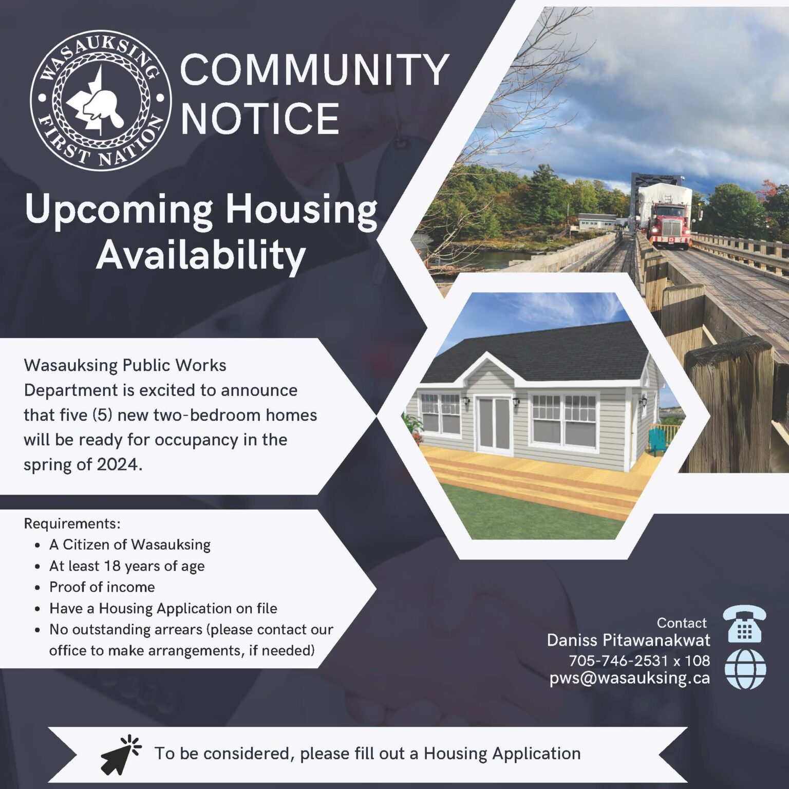 Upcoming Housing Availability – Wasauksing First Nation